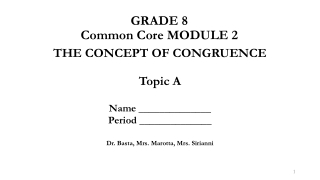 GRADE 8 Common Core MODULE 2