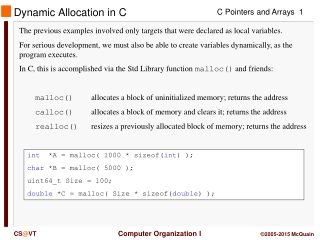 Dynamic Allocation in C