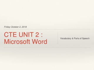 CTE UNIT 2 : Microsoft Word