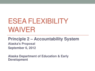 ESEA FLEXIBILITY WAIVER