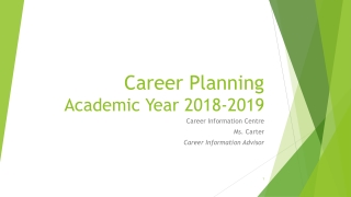 Career Planning Academic Year 2018-2019