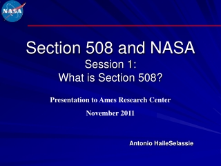 Section 508 and NASA Session 1: What is Section 508?