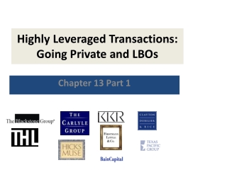 Highly Leveraged Transactions: Going Private and LBOs