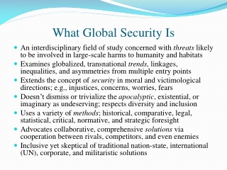 What Global Security Is