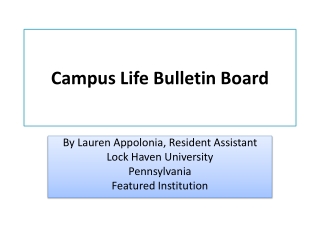 Campus Life Bulletin Board