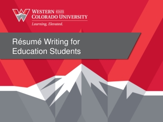 Résumé Writing for Education Students