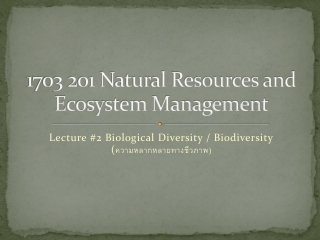 1703 201 Natural Resources and Ecosystem Management