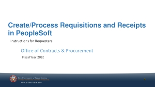 Create/Process Requisitions and Receipts in PeopleSoft