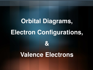 Orbital Diagrams, Electron Configurations, &amp; Valence Electrons