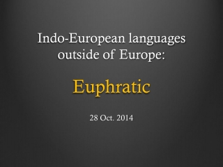 Indo-European languages outside of Europe: