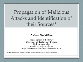 Propagation of Malicious Attacks and Identification of their Sources*