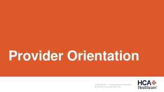 Provider Orientation