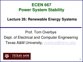 ECEN 667 Power System Stability