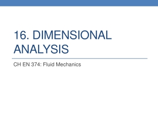 16. Dimensional Analysis