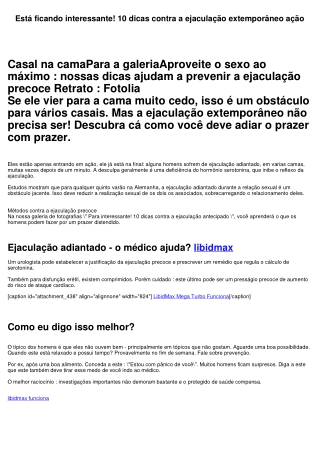 Está ficando interessante! 10 dicas contra a ejaculação adiantado ação