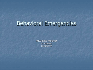 Behavioral Emergencies