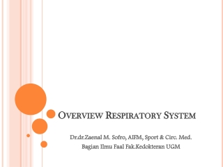 Overview Respiratory System