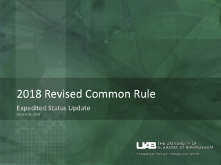 2018 Revised Common Rule