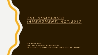 The Companies (Amendment) Act,2017