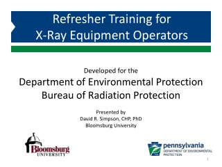 Developed for the Department of Environmental Protection Bureau of Radiation Protection