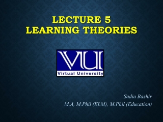 Lecture 5 Learning Theories