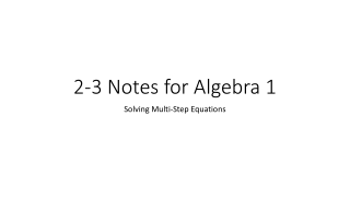 2-3 Notes for Algebra 1
