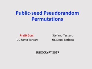 Public-seed Pseudorandom Permutations