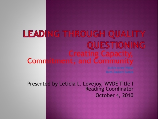 LEADING Through Quality Questioning