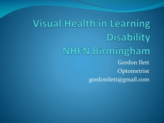 Visual Health in Learning Disability NHFN Birmingham