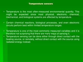Temperature sensors