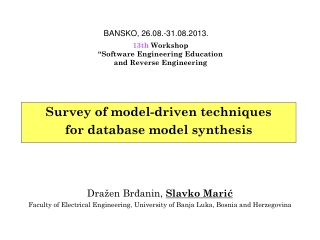 Survey of model-driven techniques for database model synthesis