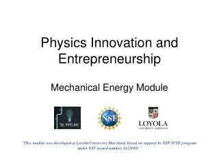 Physics Innovation and Entrepreneurship
