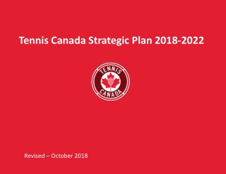 Tennis Canada Strategic Plan 2018-2022