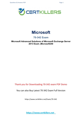 70-342 entrance exam { exam vce pdf }