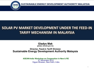 SOLAR PV MARKET DEVELOPMENT UNDER THE FEED-IN TARIFF MECHANISM IN MALAYSIA