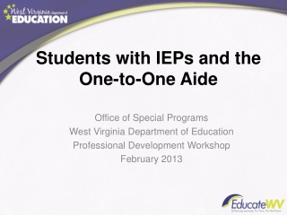 Students with IEPs and the One-to-One Aide