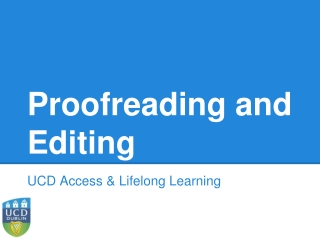 Proofreading and Editing