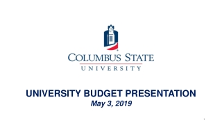 UNIVERSITY BUDGET PRESENTATION May 3, 2019