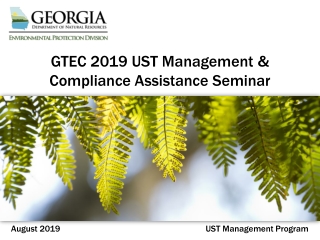 GTEC 2019 UST Management &amp; Compliance Assistance Seminar