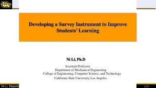 Developing a Survey Instrument to Improve Students’ Learning