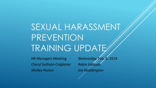 Sexual Harassment prevention training update