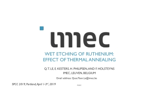 Wet etching of Ruthenium: effect of thermal annealing