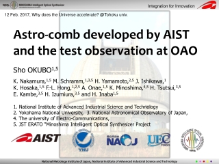 Astro-comb developed by AIST and the test observation at OAO