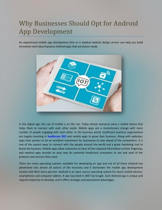 Why Businesses Should Opt for Android App Development