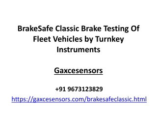 BrakeSafe Classic Brake Testing Of Fleet Vehicles