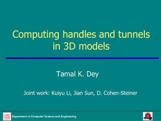 Computing handles and tunnels in 3D models