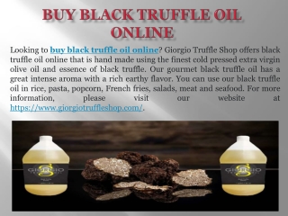 Buy Black Truffle Oil Online