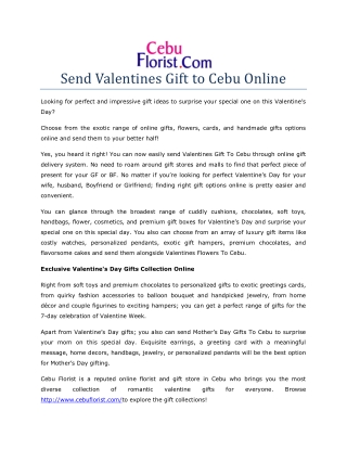 Send Valentines Gift to Cebu Online