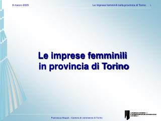 Le imprese femminili in provincia di Torino