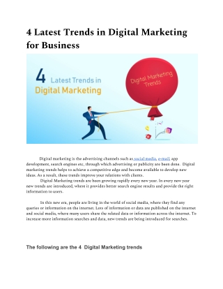 4 Latest Trends in Digital Marketing for Business